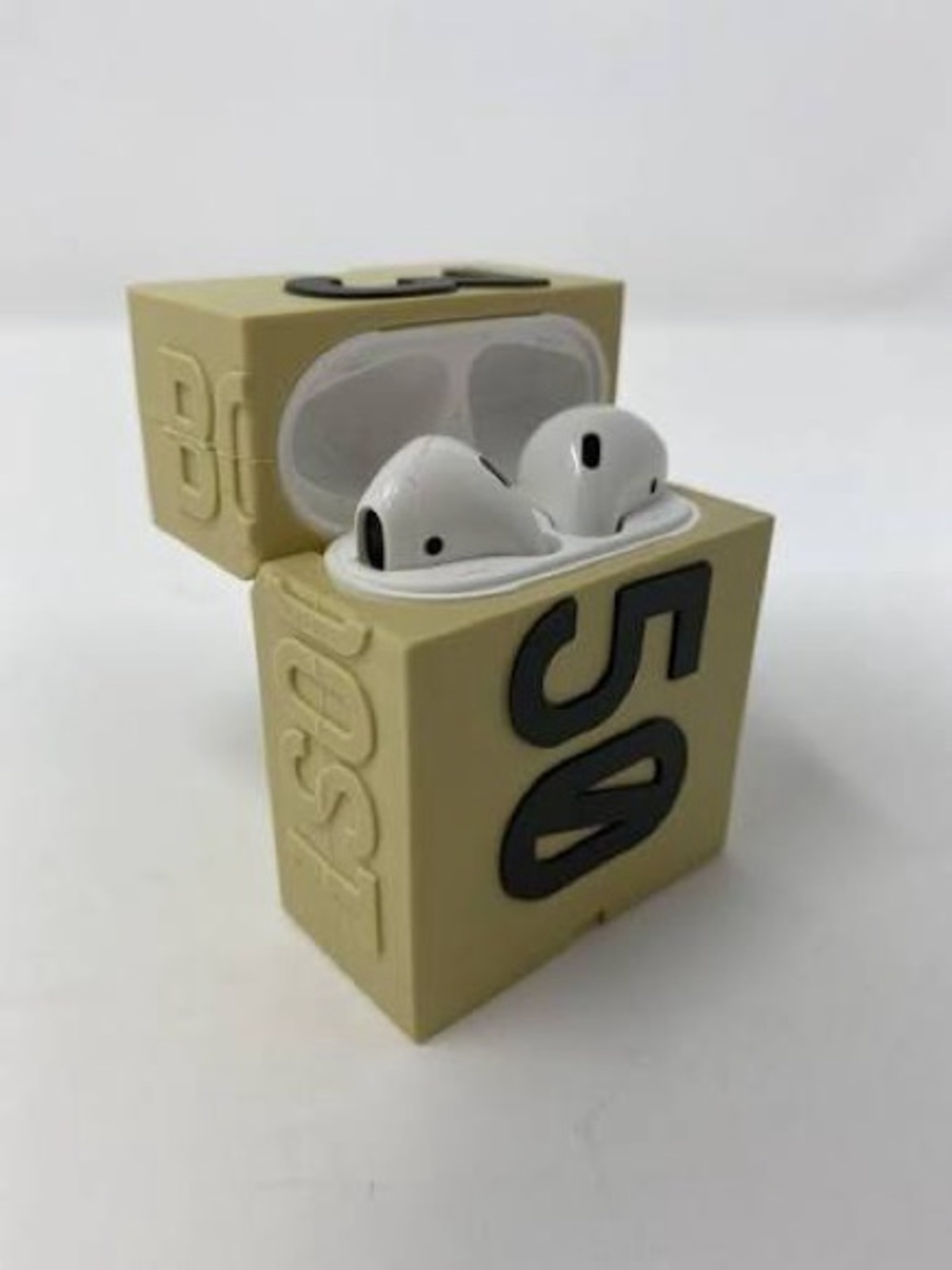 Silicone Protective Case for Wireless Earbuds - Beige